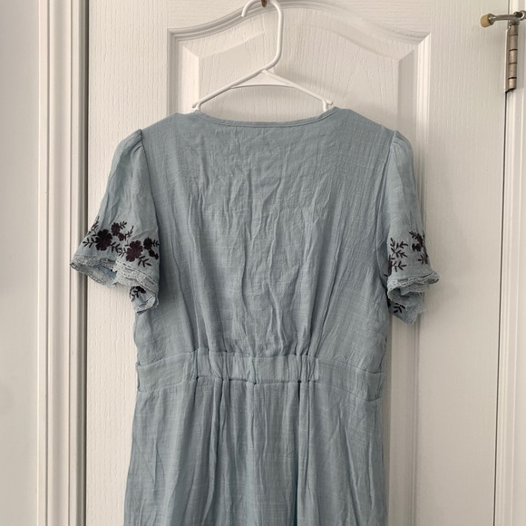 Baltic Born Blue Floral Embroidered Lace Tiered Maxi Dress BD4716-FL Small - Picture 9 of 10